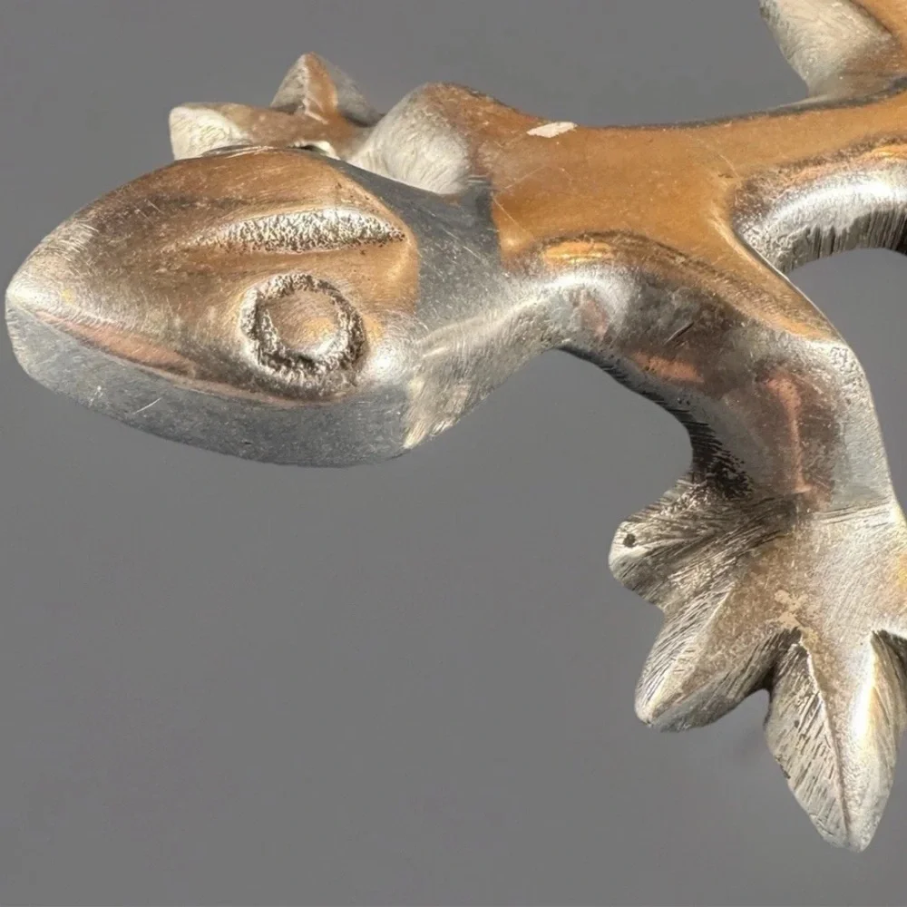 Set of 3 Aluminum GECKO LIZARD Wall Hooks Tail Hangs Plants Keys Coats Hats 7